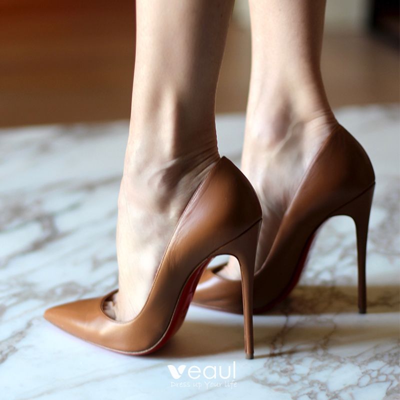 tan leather high heels