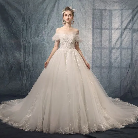 Puffy Short Sleeve Long Dress