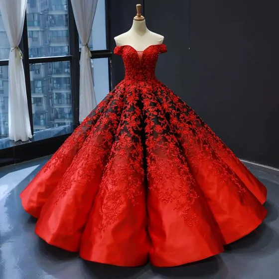 red formal dress with sleeves