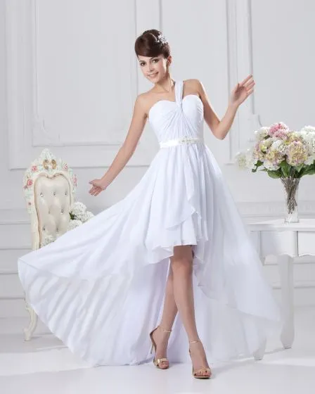 short wedding dress one shoulder