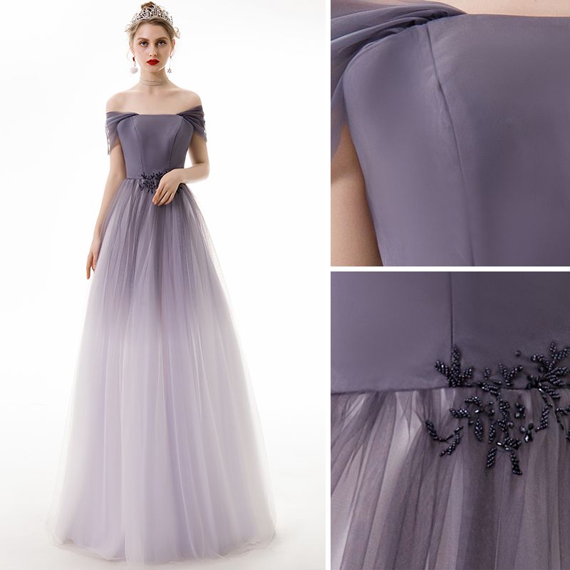 lavender off the shoulder dress