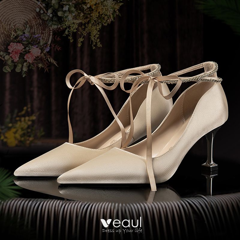 Elegant Champagne Wedding Shoes 2020 