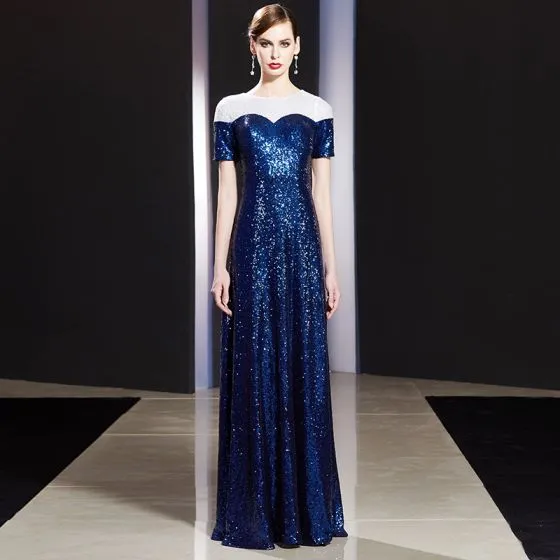 short royal blue sequin dress