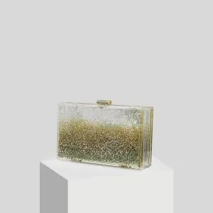 Transparent Gold Glitter Acrylic Clutch Bags 2019