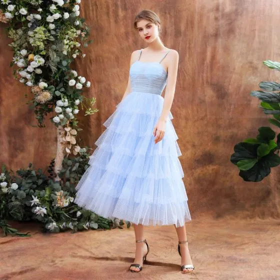 Chic / Beautiful Sky Blue Homecoming Graduation Dresses 2020 A-Line