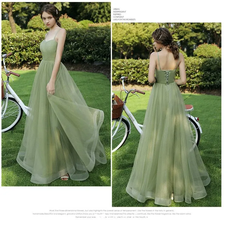 Modest / Simple Sage Green Bridesmaid Dresses 2020 ALine / Princess