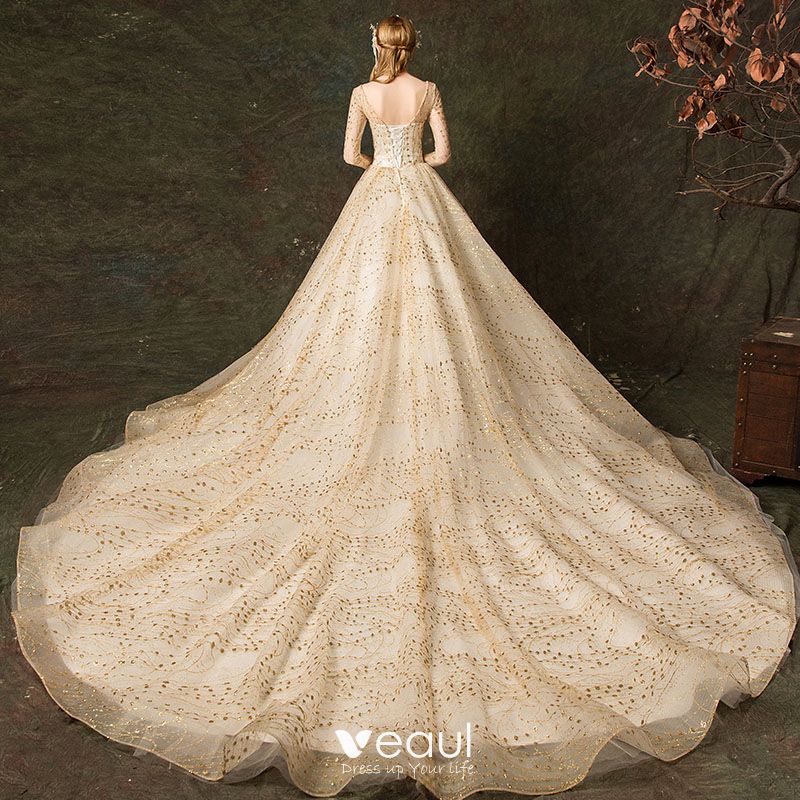 Veaul Sparkly Gold Glitter Wedding Veils 2019