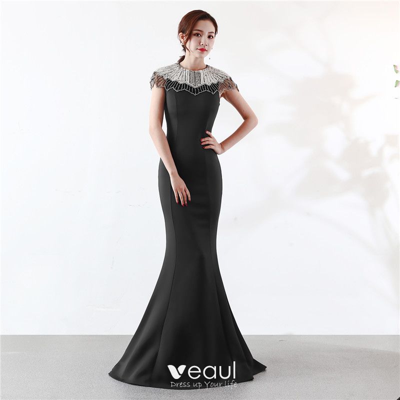 Elegant Champagne Evening Dresses 2019 Trumpet / Mermaid Scoop Neck ...