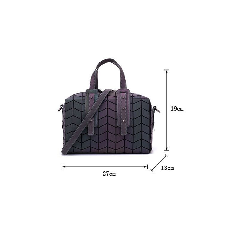 Amazing / Unique Multi-Colors Luminous Geometric Square Handbag Messenger  Bag 2021 PU Reflective Holographic Casual Women's