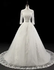 2015 Ball Gown Sweetheart Beading Sequins Organza Wedding Dresses