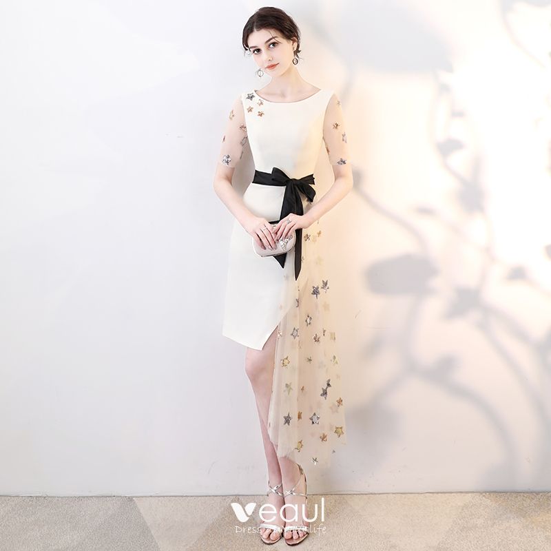 bow neck short sleeve dress
