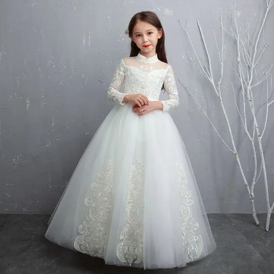 Chic / Beautiful White Flower Girl Dresses 2020 A-Line / Princess See ...