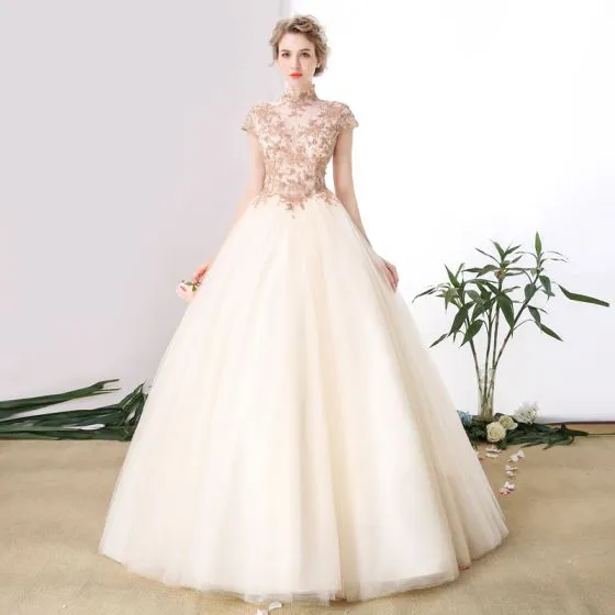 Chinese style Prom Dresses 2017 Champagne Ball Gown Floor-Length / Long ...