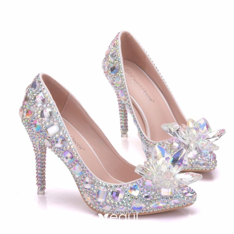 2021 New Arrivals Sale 2020 Newest Cinderella Shoes Rhinestone High Heels  Women Pumps Pointed toe Woman Crystal Party Wedding Pumps Shoes 5cm/7cm/9cm  