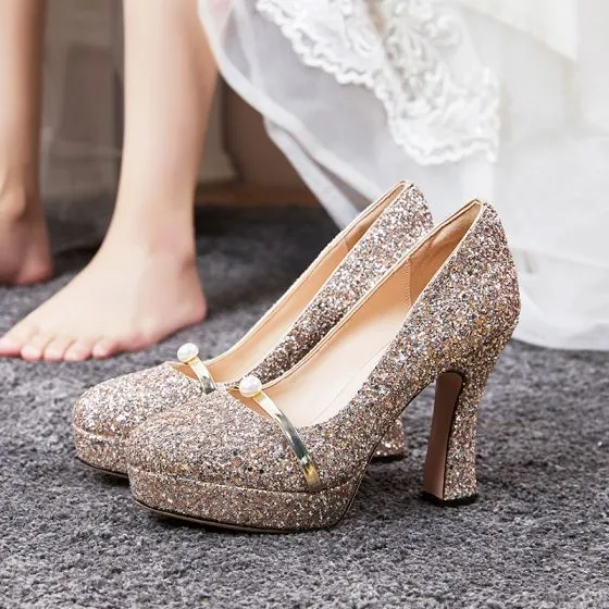 thick heel wedding shoes