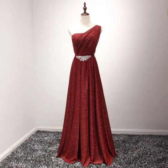 Sparkly Red Evening Dresses 2017 A-Line / Princess Floor-Length / Long ...