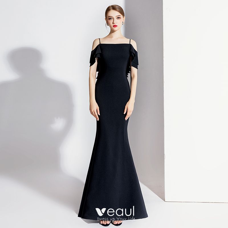 Elegant Ivory Evening Dresses 2020 Trumpet / Mermaid Spaghetti Straps ...