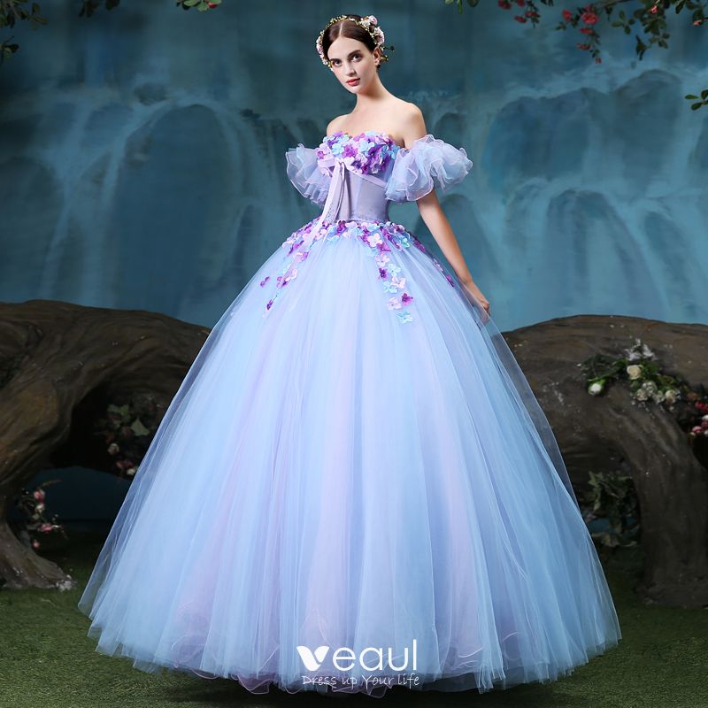 Vintage / Retro Quinceañera Lavender Prom Dresses 2018 Ball Gown ...