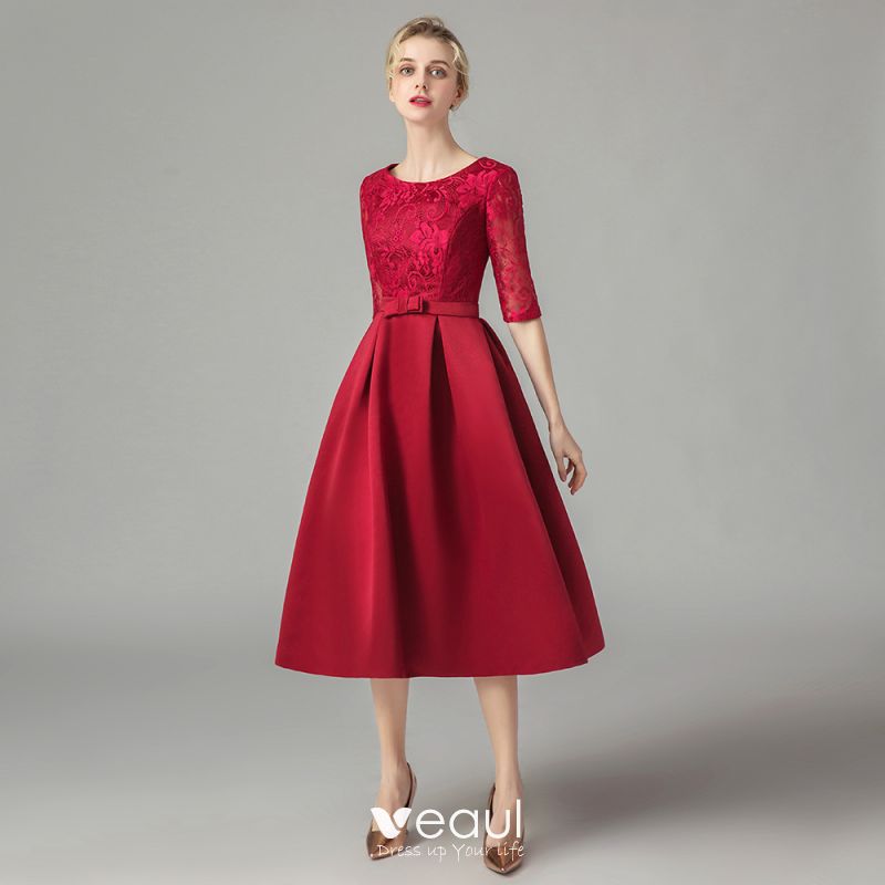 burgundy dress graduation