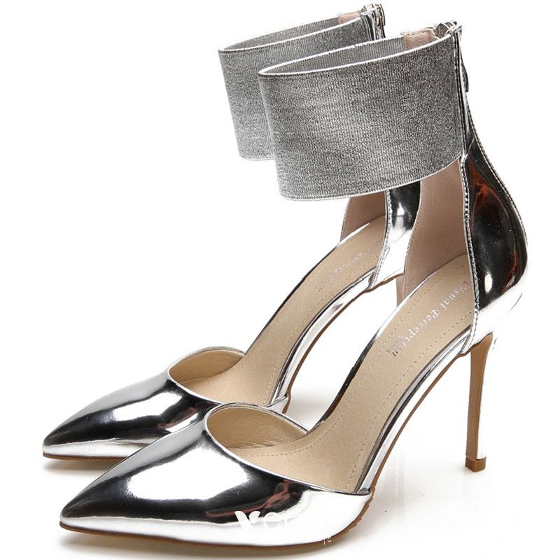 silver patent leather shoes