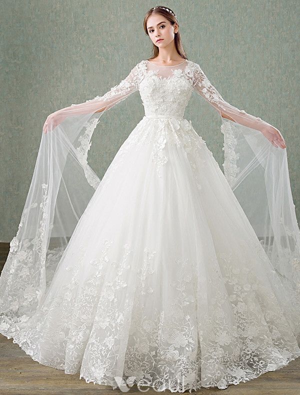 Princess Wedding  Dresses  2019 Unique Sleeves Design  