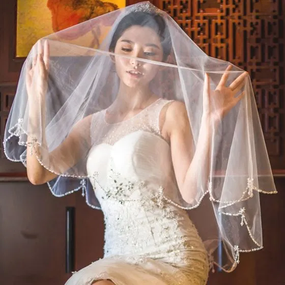 short wedding veils with crystals