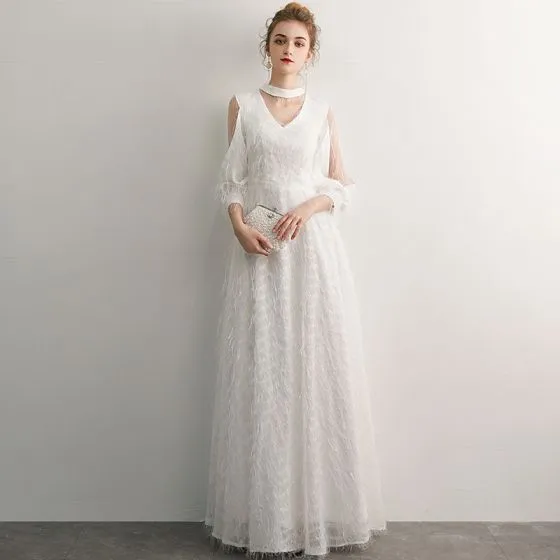 Elegant Ivory Evening Dresses
