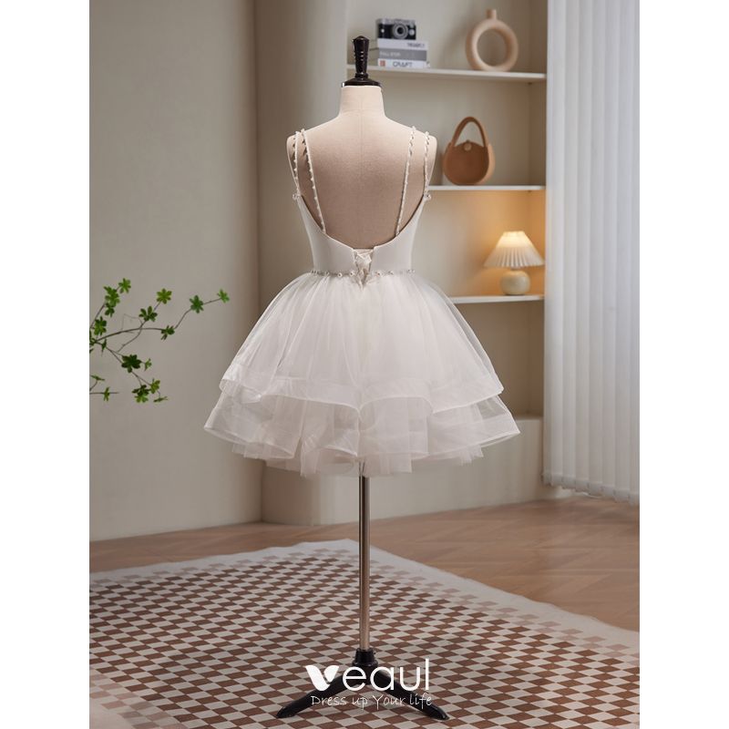 Backless Rib White Longsleeve Mini Dress | Quelia – motelrocks.com