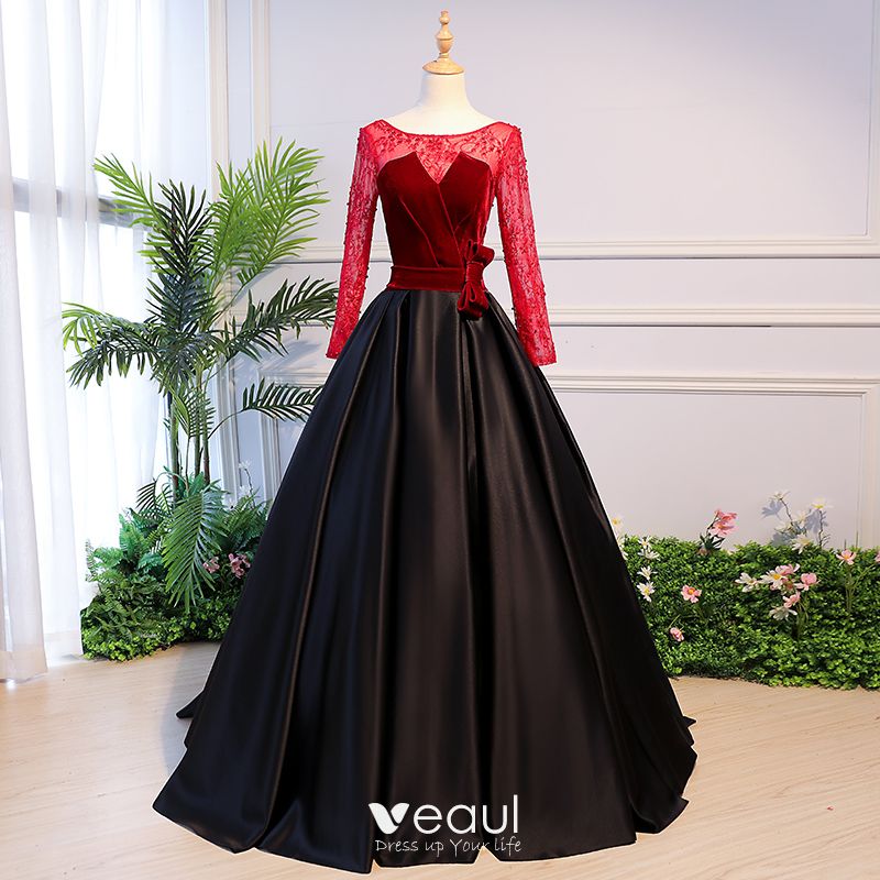 black backless ball gown