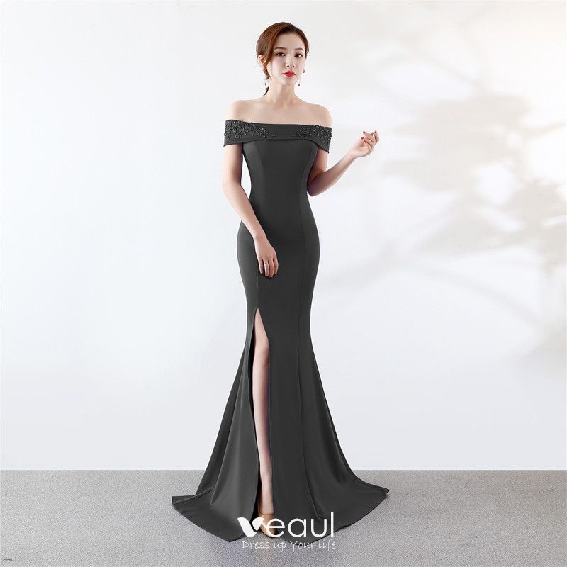 Chic / Beautiful Solid Color Ivory Evening Dresses 2019 Trumpet ...