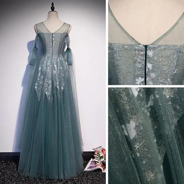 Chic / Beautiful Ink Blue Dancing Prom Dresses 2020 A-Line / Princess ...