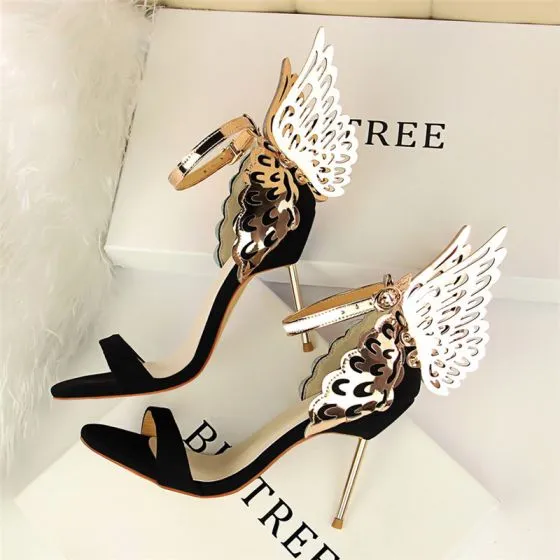 Ankle Strap 9 cm Stiletto Heels With Wings