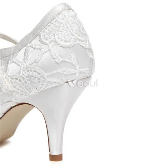 white lace up heels 3 inch