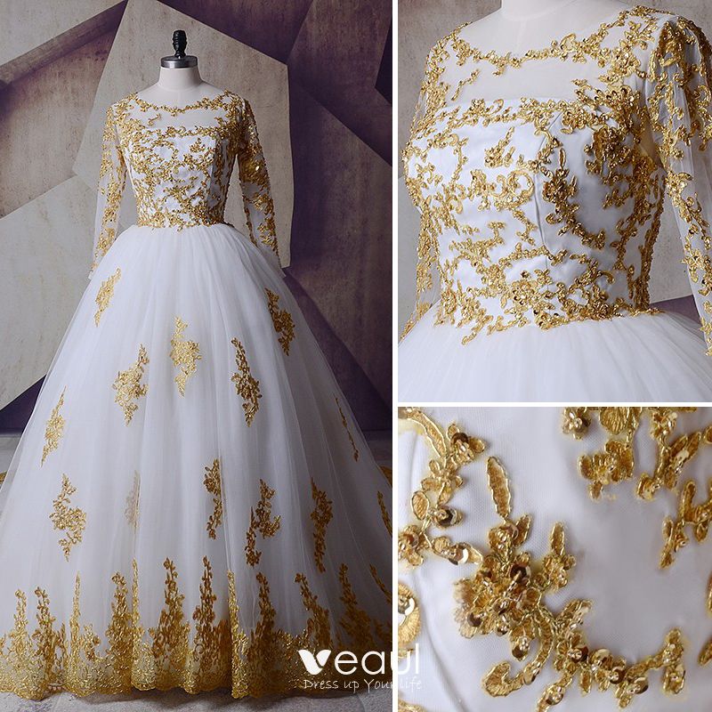 Свадебные платья с золотом