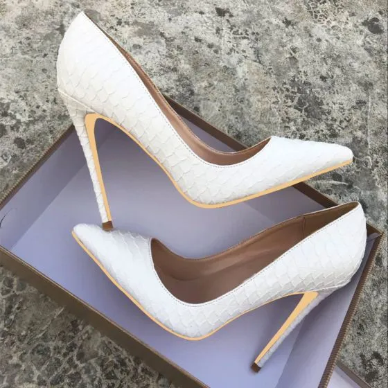 pointed white pumps