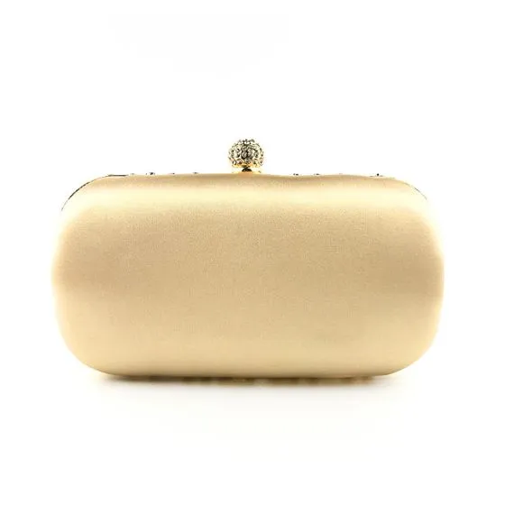 matte gold clutch bag