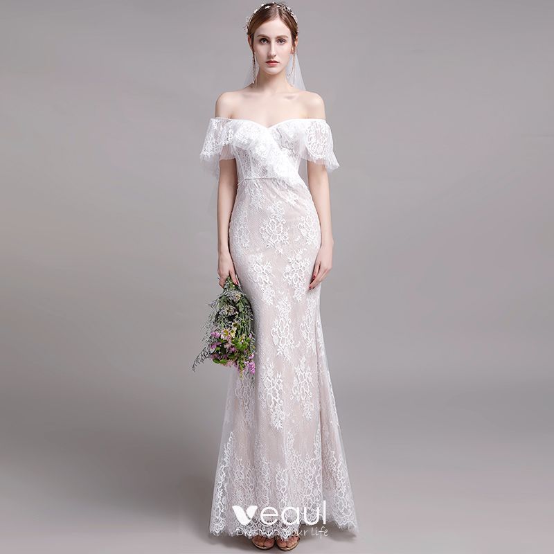 trumpet mermaid off the shoulder wedding dress