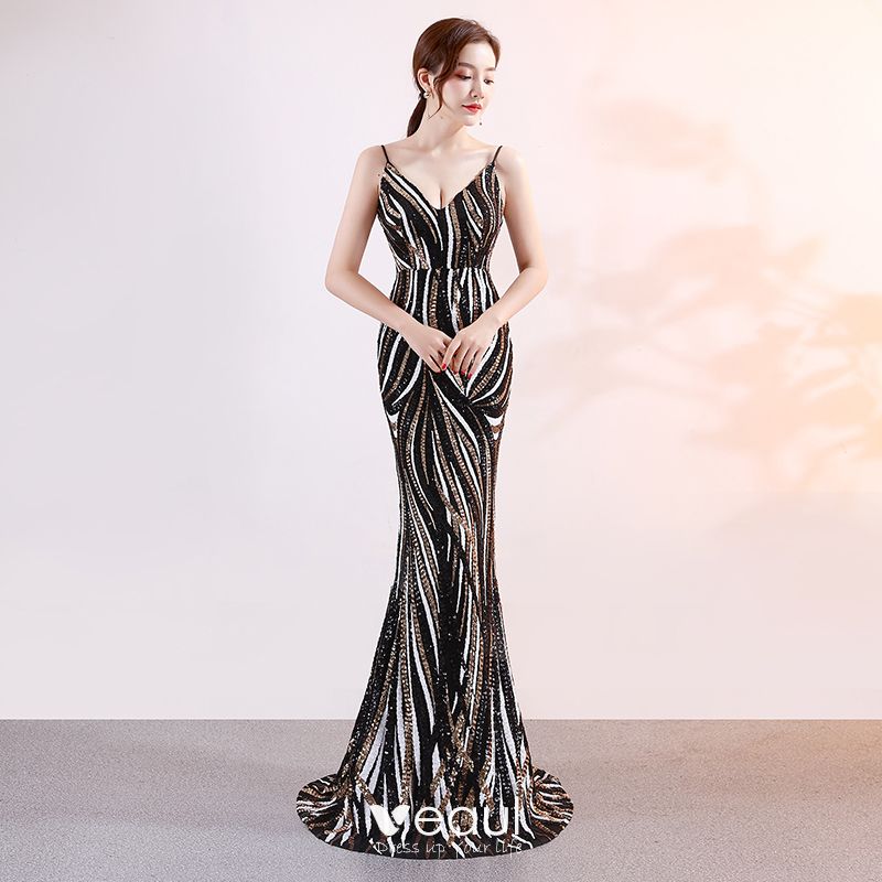Charming Burgundy Evening Dresses 2019 Trumpet / Mermaid Spaghetti ...