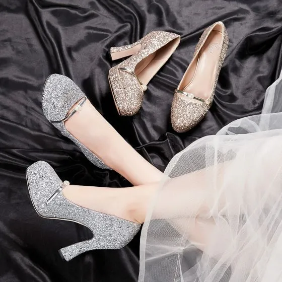 rose gold sparkly wedding shoes