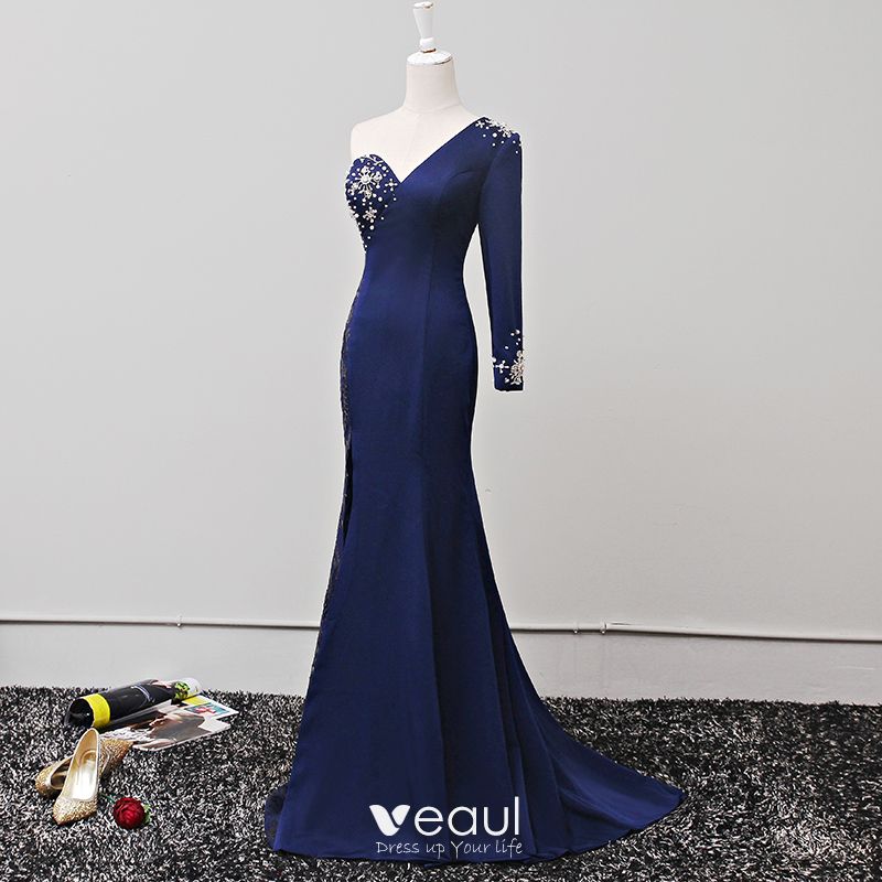 one sleeve evening dress