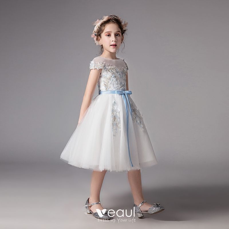 Chic / Beautiful Ivory See-through Flower Girl Dresses 2019 A-Line ...