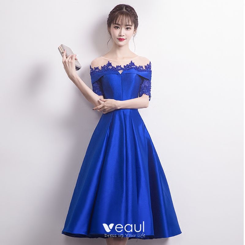 royal blue gowns for graduation