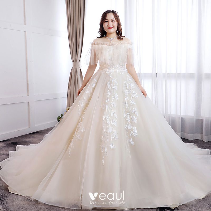 plus size white ball gowns