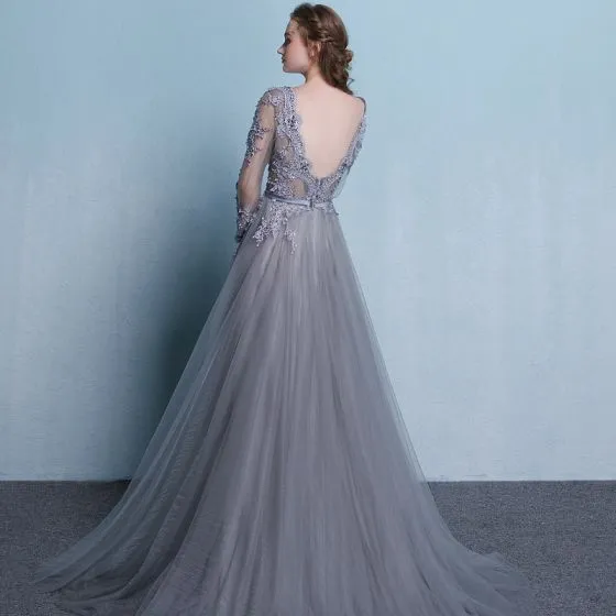 grey princess gown
