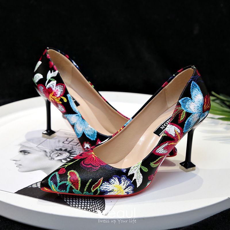 fancy black high heels
