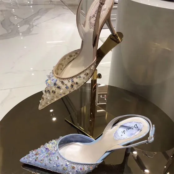 sequin blue heels