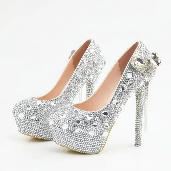 round toe silver shoes