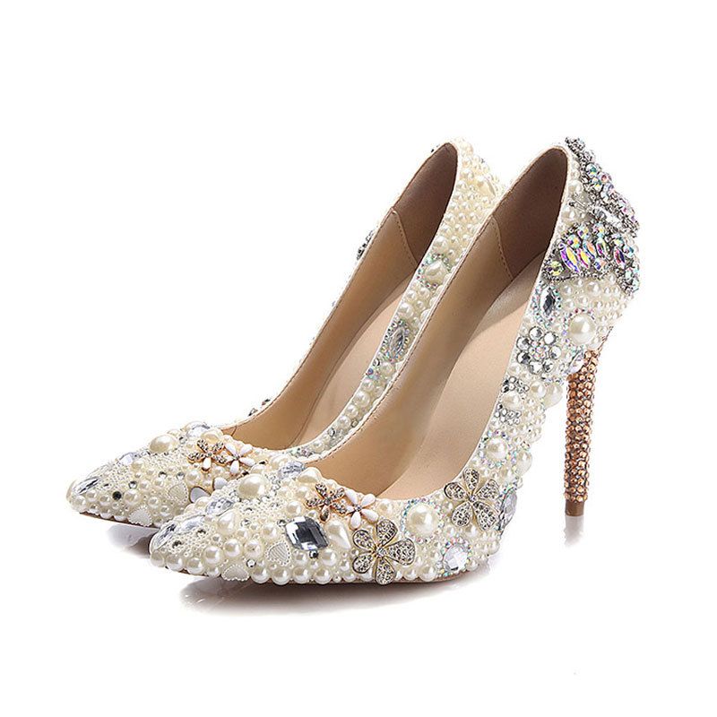 ivory crystal wedding shoes