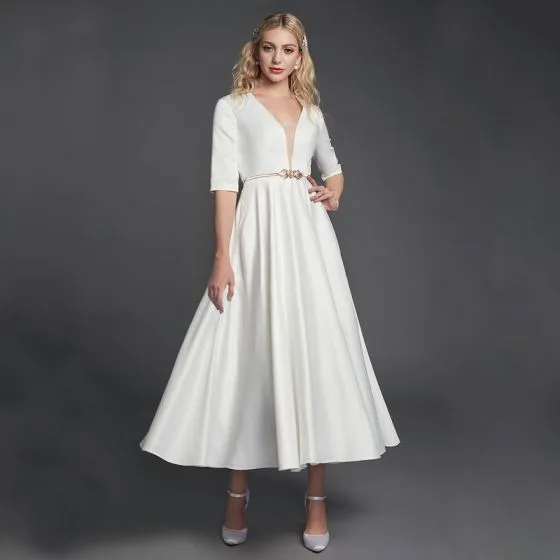 simple white formal dress