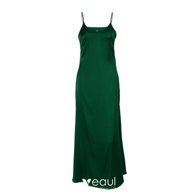 dark green silk gown